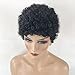 Women's Short Afro Kinky Curly Wig for Black Women 8 Inches Mixed Real Human Hair Wigs with Wig Cap