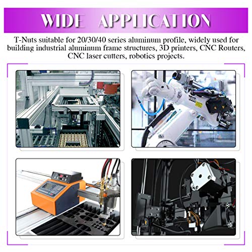 image for Swpeet 90Pcs 2020 Series M3 M4 M5 T Nuts Assortment Kit, Carbon Steel 