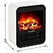 PuraFlame 1250W Clara White 9-Inch Mini Portable Electric Heater, White