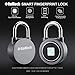 Fingerprint Padlock – RoMech 2nd Gen Smart Bluetooth Keyless Biometric Lock for Gym, Locker, Outdoor Door, Backpack, Luggage Suitcase, Bike, Office, IP65 Waterproof, USB Charging (Grey)