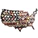 Woofdog Original USA Beer Cap Map. Rustic Stars and Stripes Design for Craft Beer Collectors. Display Your Growler and Craft Beer Caps in This Unique Piece of Man Cave Decor.