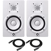 Yamaha HS5 Powered Studio Monitors Pair WHITE w/XLR Cables - Bundle