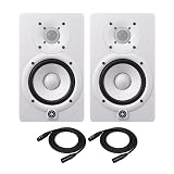 Yamaha HS5 Powered Studio Monitors Pair WHITE w/XLR Cables - Bundle