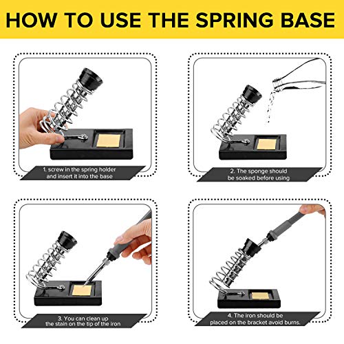 Soldering Iron Kit-Turnraise Soldering Iron 60 W Adjustable,Stand,Digital Multimeter,Soldering Iron Tip Set,Screwdriver,Desoldering Pump,Wire Cutter,Solder Wire,Solder Wire,Tweezers - [110 V, US Plug] - Thumbnail 2
