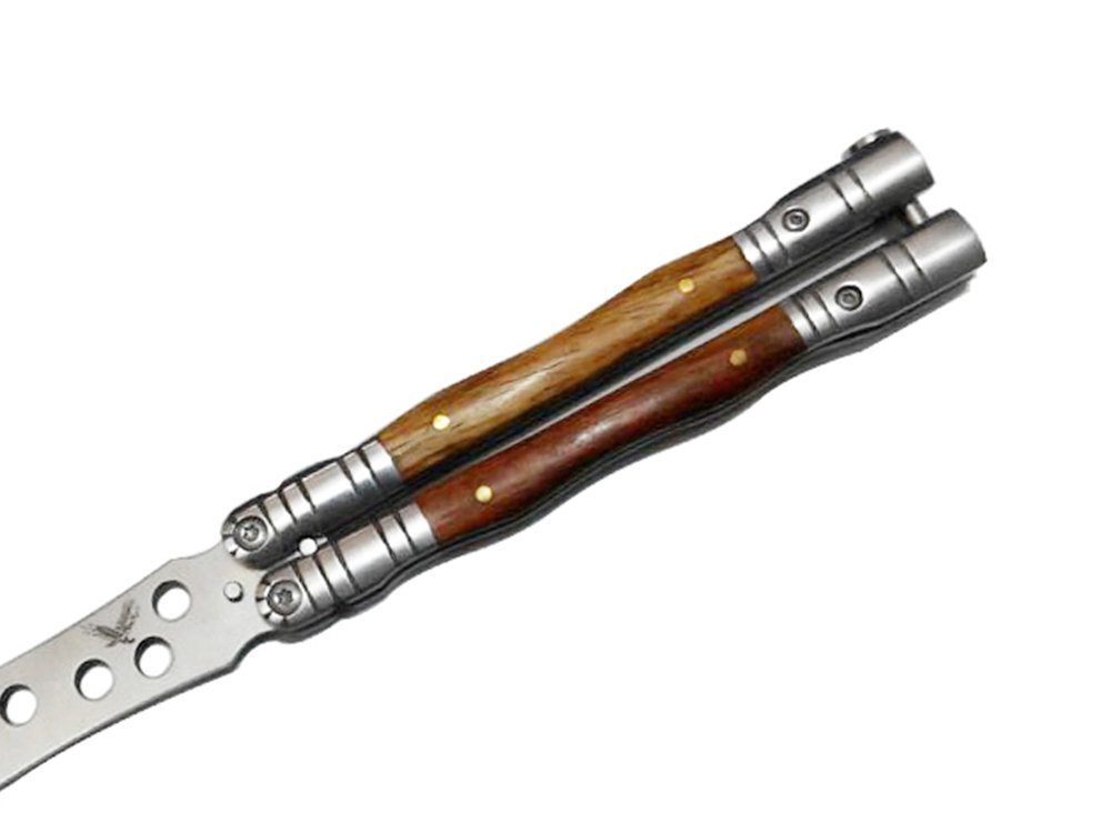 Herramienta cuchillo mariposa cuchillo de entrenamiento Balisong Práctica Trainer (Dull Knife) (madera)