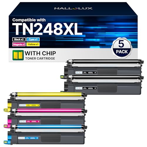 HALLOLUX Toner TN248XL TN248 Compatible for Brother TN-248XL TN248XL for Brother DCP-L3560CDW MFC-L8390CDW MFC-L3760CDW HL-L3240CDW MFC-L3740CDWE DCP-L3520CDWE HL-L8240CDW TN248CMYK TN248 (5-pack)