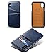 FLY HAWK iPhone X, 5.8 inches, Wallet Phone Case, Slim PU Leather Back Case Cover with Credit Card Holder Blue Case