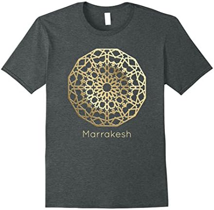 Mens 3D Mosaic Gold Marrakesh Morocco T-Shirt 2XL Dark Heather