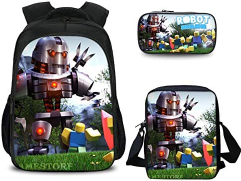 Roblox Backpack with Pencil Case & Satchel, Game Fans Gift, Student Bookbag Laptop Backpack Travel Computer Bag for Teens (Color 5)