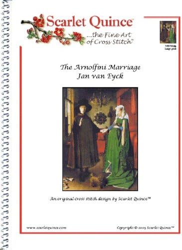 Scarlet Quince VEY003lg The Arnolfini Marriage by Jan van Eyck Counted Cross Stitch Chart, Large Size Symbols