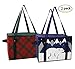 Insulated Reusable Grocery Bag Shopping Box with Reinforced Bottom Panel and Zipper Top Lid with Extra Side Handles for Easy Lifting Xmas Christmas (Set of 2) (Plaid/Polar Bear)