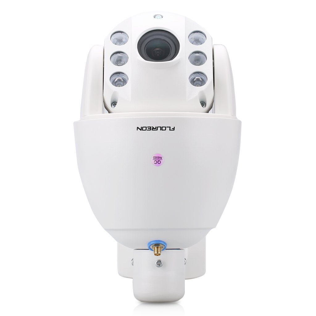 FLOUREON PTZ WiFi IP Camera 1080P HD H.264 Wireless Waterproof CCTV Security Dome Camera 5X Zoom Auto-Focus, 355°Pan/90°Tilt, IR-Cut Night Vision, Motion Detection, Micro SD Card Slot (SD37W)
