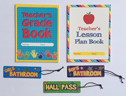 Teacher Grade Lesson Plan Book Teaching School Planner Student Hall Passes Classroom Homeschool Supplies Gifts 5 Piece Set …