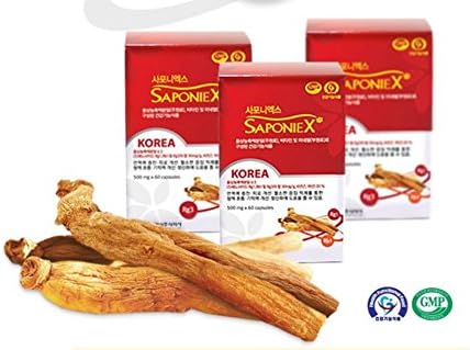 Korean 6years Red Ginseng Powder Tablets 500mg X 180 Tablets(90g or 3.2oz), Ginsenosides Rg1 + Rb1 + Rg3 = 30mg/g (500mg x 60tab)