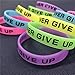 GOGO 10 PCS Never Give Up Silicone Wristbands, Glow-in-The-Dark Rubber Bracelets