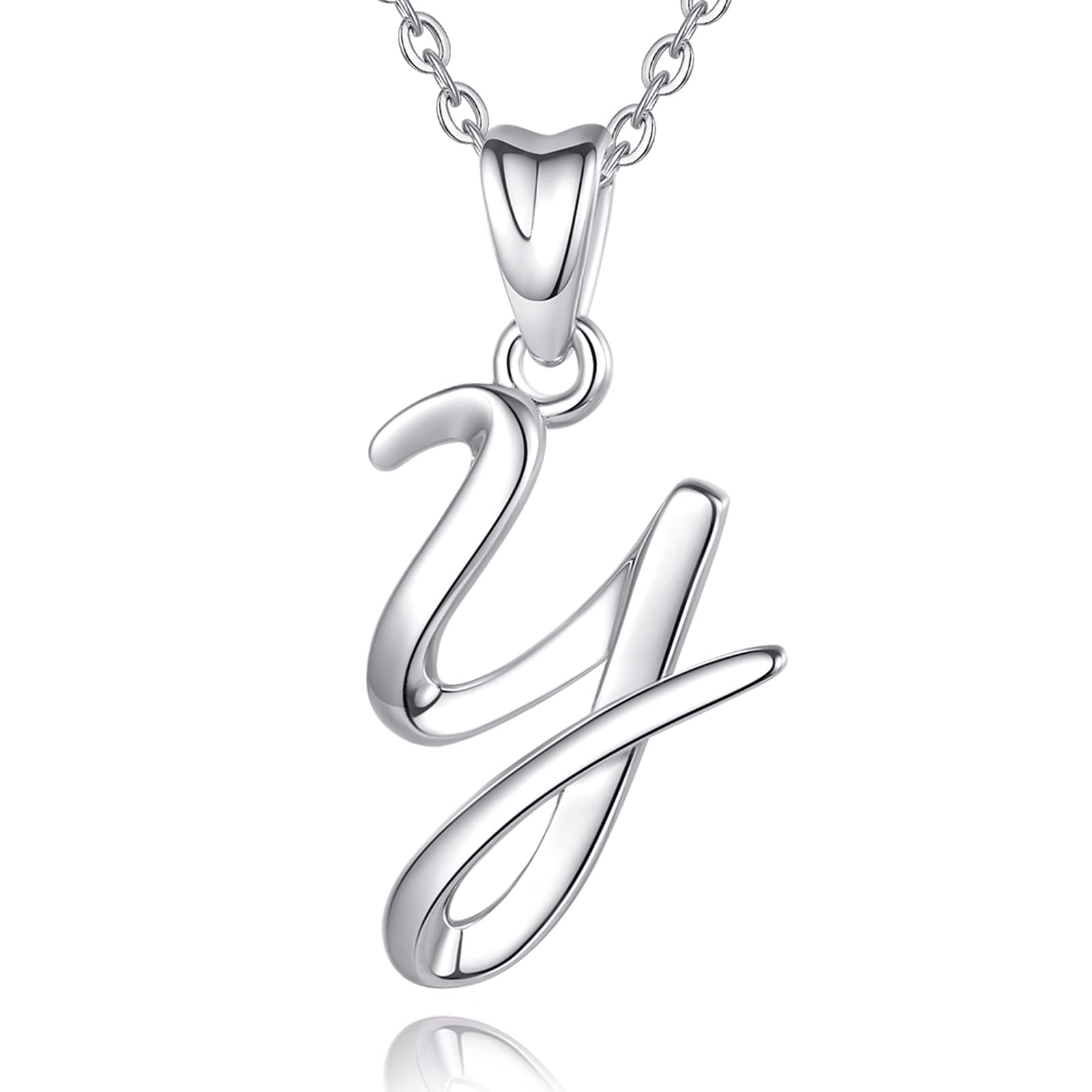 EUDORA 26 Alphabet Necklace 925 Sterling Silver Initial Letter Personalised Pendant Necklaces Gifts for Women Ladies Girls Mother's day,18inch Chain — image 1