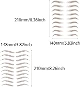 BINBXOQ 8 Sheets 6D Hair-Like Eyebrow Tattoo Transfers 76 Pairs Light Brown view 4