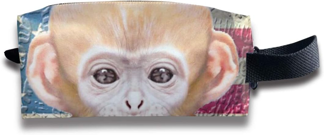 Amazon アメリカの国旗と猿 化粧ポーチ メイクポーチ ミニ 財布 機能的 大容量 アイシャドー 化粧品収納 小物入れ 普段使い 出張 旅行 メイク ブラシ バッグ ポータブル 化粧バッグ Lilyplus Mh 化粧ポーチ 通販