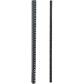 RIVECO 12U Rack Rails 2 PCS, Tapered Holes Horizontal &amp; Vertical Rackmount Rails for Recording &amp; Network Wooden Cabinet Mounting, 3.0 mm Thickness Steel Heavy Duty, Screws Included