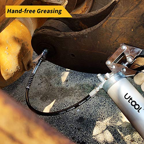 UTOOL Grease Gun Coupler, Grease Gun Tips Fast to Lock and Release, Heavy Duty 10000 PSI Grease Fitting 1/8'' NPT Fits All Types of Grease Gun