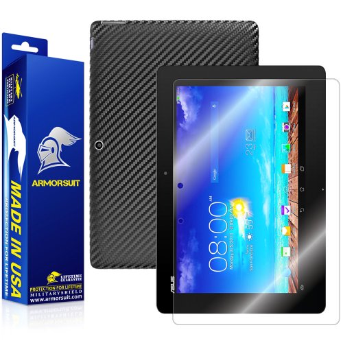 ArmorSuit MilitaryShield - ASUS Transformer Pad TF701T Screen Protector + Black Carbon Fiber Full Body Skin Protectorw/ Lifetime Replacements