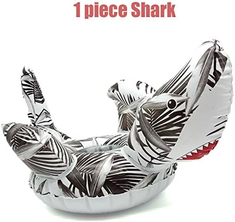 Veslagy Mini Inflatable Flamingo Unicorn Donut Pool Float Toys Drink Float Cup Holder Swimming Ring Party Toys Beach Kids Adults 1 pc shark