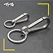 TiTo simple titanium alloy key chain clasp clips keyhook keychain split key rings findings clasps key ring outdoor tool (Round, 37mm)