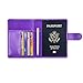 ACdream Passport Holder Cover, Leather Travel Wallet Case, RFID Blocking Document Organizer Protecrtor, with Slots for Credit Cards, Boarding Pass, for Women and Men - Purple