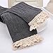 Sankuwen 1 Pair Knee Thigh Winter Soft Warm Lace Sock Legging (Dark Grey)