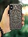 YFWOOD Compatible with iPhone X Case, Real Wood Engraved Totem Slim Anti-Slip Grip Scratch Resistant Hybrid Thin Protective Cover Cases for iPhone X [Black]