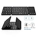 Foldable Bluetooth Keyboard, Vive Comb Dual Mode Bluetooth & USB Wired Rechargable Portable Mini BT Wireless Keyboard with Touchpad Mouse for Android, Windows, PC, Tablet-Black