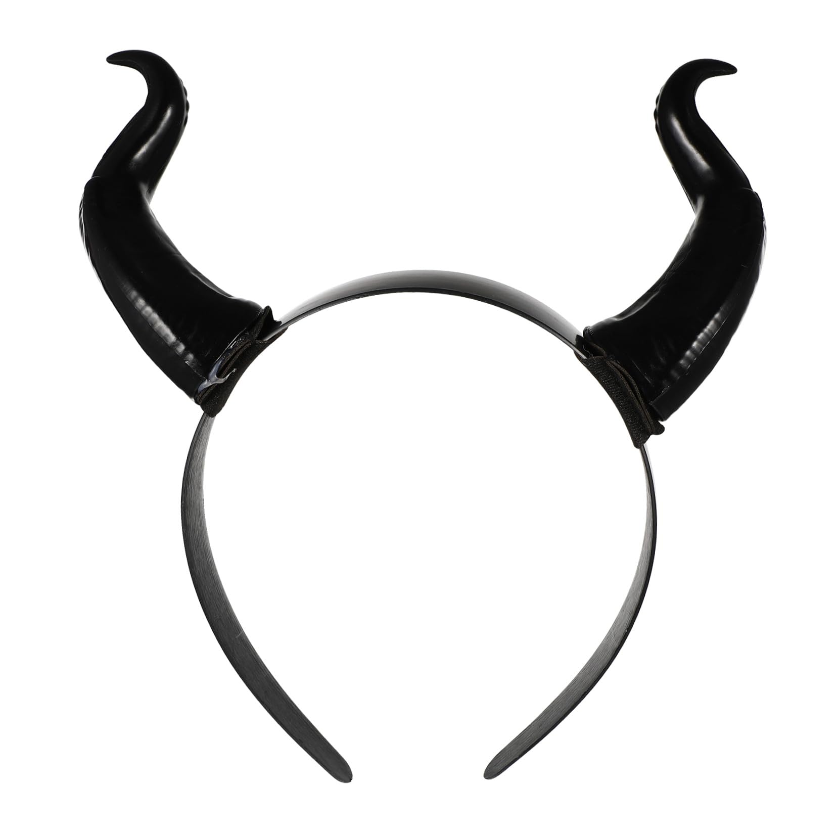 FRCOLOR Gothic Ox Horn Headband,Black Simulation Sheep Horn Hoop Headband Devil Horn Hair Hoop for Halloween Christmas Cosplay Fancy Dress Photo Props