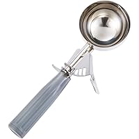 Portion Scoop - #8 (3.7 oz) - Disher, Cookie Scoop, Food Scoop - Portion Control - 18/8 Stainless Steel, Grey Handle