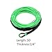 Green 50ft 1/4 inch 7000lbs Synthetic Winch Rope w/Rock Heat Guard Car SUV ATV UTV KFI Ramsey Truck