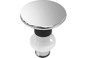 LukeTarp Polished Chrome 972098A Bathroom Sink Push & Seal Pop Up Drain Stopper Assembly,Part number is 35338-06XX,Sealed and Durable