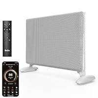 Ballu Mica Infrared Space Heater Indoor Use,Large Room Panel Heater with Programmable Thermostat,WiFi App Control,Portable Stand or Wall Mount,Energy Efficient Smart Quiet Heater,Work with Alexa,White
