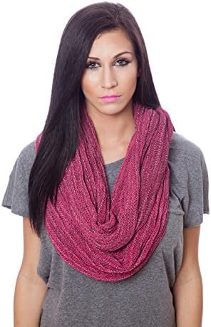 Womens 100% Cotton Super Soft Luxurious Infinity Scarf 100 Ways to Wear Pink