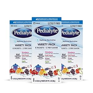 Pedialyte Electrolyte Powder Packets, Variety Pack, Hydration Drink, 24 Single-Serving Powder Packets