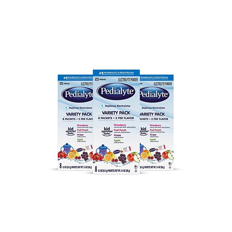 Pedialyte Electrolyte Powder Packets, Variety Pack, Hydration Drink, 24 Single-Serving Powder Packets