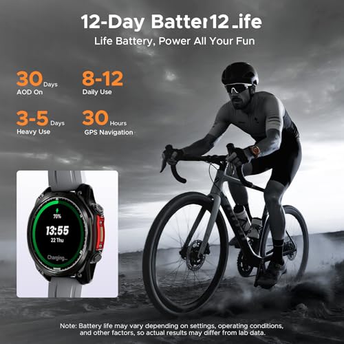 Anywise W1 Pro Smart Watch Women Man,Dual Frequency GPS With Offline Maps Smartwatch For Android and iOS,5ATM Waterproof 1.43'' AMOLED,170+ Sports Modes/12 Days Battery/3 Strap