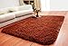 ACTCUT Super Soft Indoor Modern Shag Area Silky Smooth Fur Rugs Fluffy Anti-Skid Shaggy Area Rug Dining Living Room Carpet Comfy Bedroom Floor 4- Feet by 5- Feet (Coffee)
