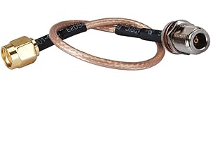 DHT Electronics RF coaxial coax cable assembly RP-SMA male to N female bulkhead 12''