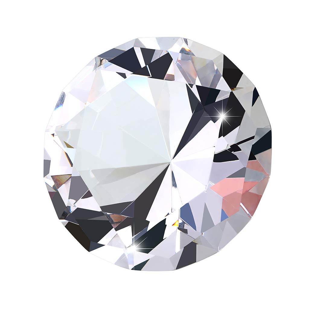 BSTKEY Crystal Diamond Paperweight - Glass Ornament Photography Art Display Wedding Party Decoration Sparkling Decorations Sunlight Reflect (100MM)