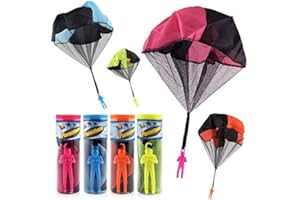 HENGBANG 4PCS Set Tangle Parachute Figures Hand Throw Soliders Square Outdoor Children's Flying Toys | No Strin