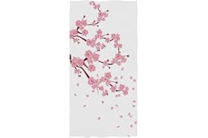 Naanle Beautiful Cherry Blossoms Branch with Flowers Print Soft Large Eco-Friendly Guest Hand Towels Bath Towel Multipurpose for Bathroom, Hotel, Gym and Spa (16" x 30",White Pink)