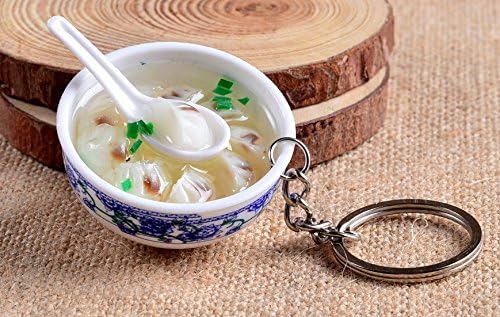 Lingduan Artificial Lifelike PVC Flower Bowl Noodles Cellphone Bag Strap Pendant Key Chain Boys Girls Toy Gift Simulation of Chinese Food (4)