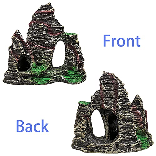 GZHVKJ Aquarium Decorations Fish Tank Decoration Accessories Decor Set, Rocks Plastic Plants Resin Broken Barrel Fish Cave and Hideout Ornaments Small 13 Packs