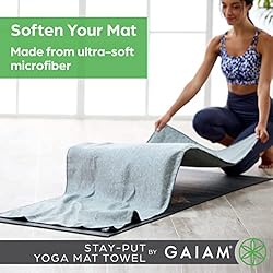 Gaiam Yoga Towel - Mat Sized Active Dry Non Slip