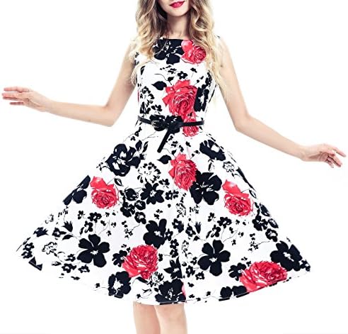 Summer Women Floral Print Sleeveless Evening Party Cocktail Bodycon Mini Dress (X- Large, Color - 1 F)