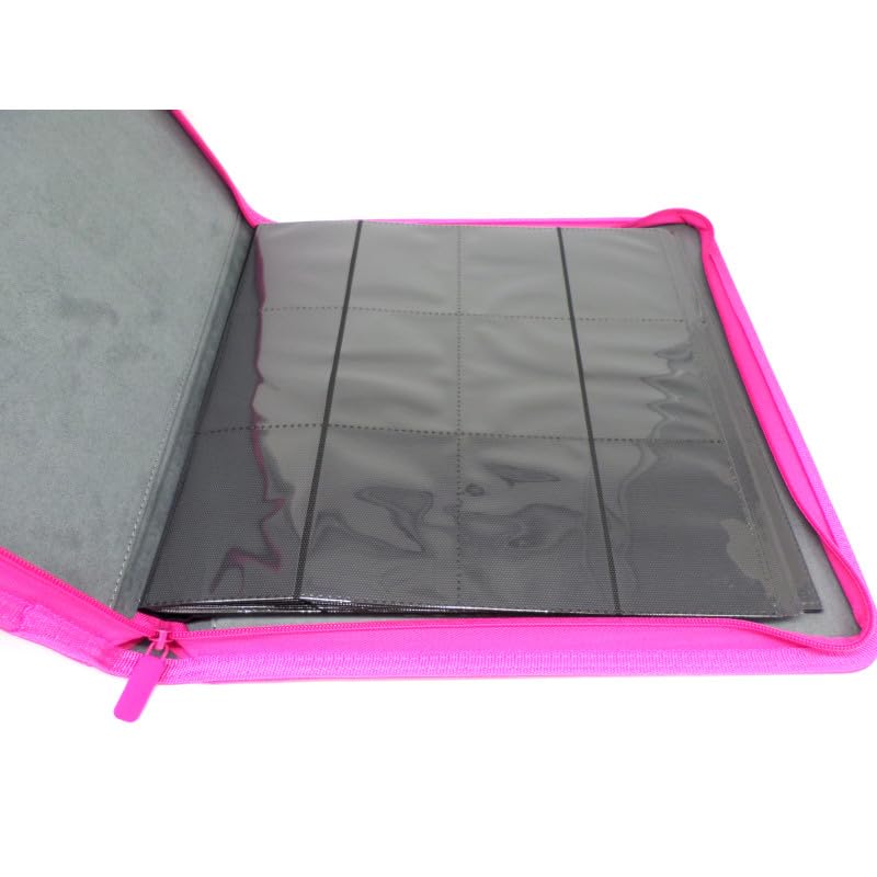 docsmagic.de Premium Pro-Player 12-Pocket Playset Zip-Album Pink - 480 Card Binder - MTG - PKM - YGO